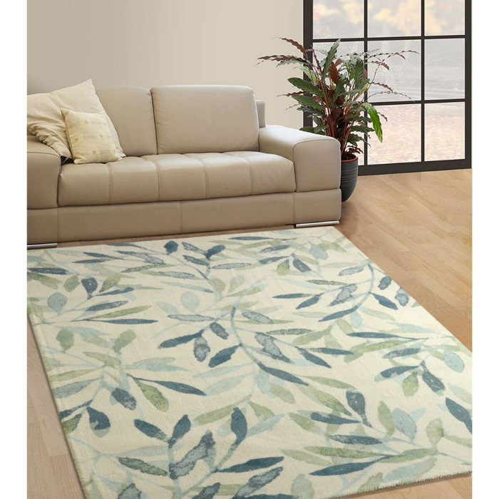 Latitude Run® Glenmore Floral Tufted Green/Beige Area Rug & Reviews